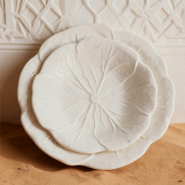 Wholesale Ceramic Plate with Cabbage Series Relief Patterns, Custom Restraunt Dinnerware - Image 2